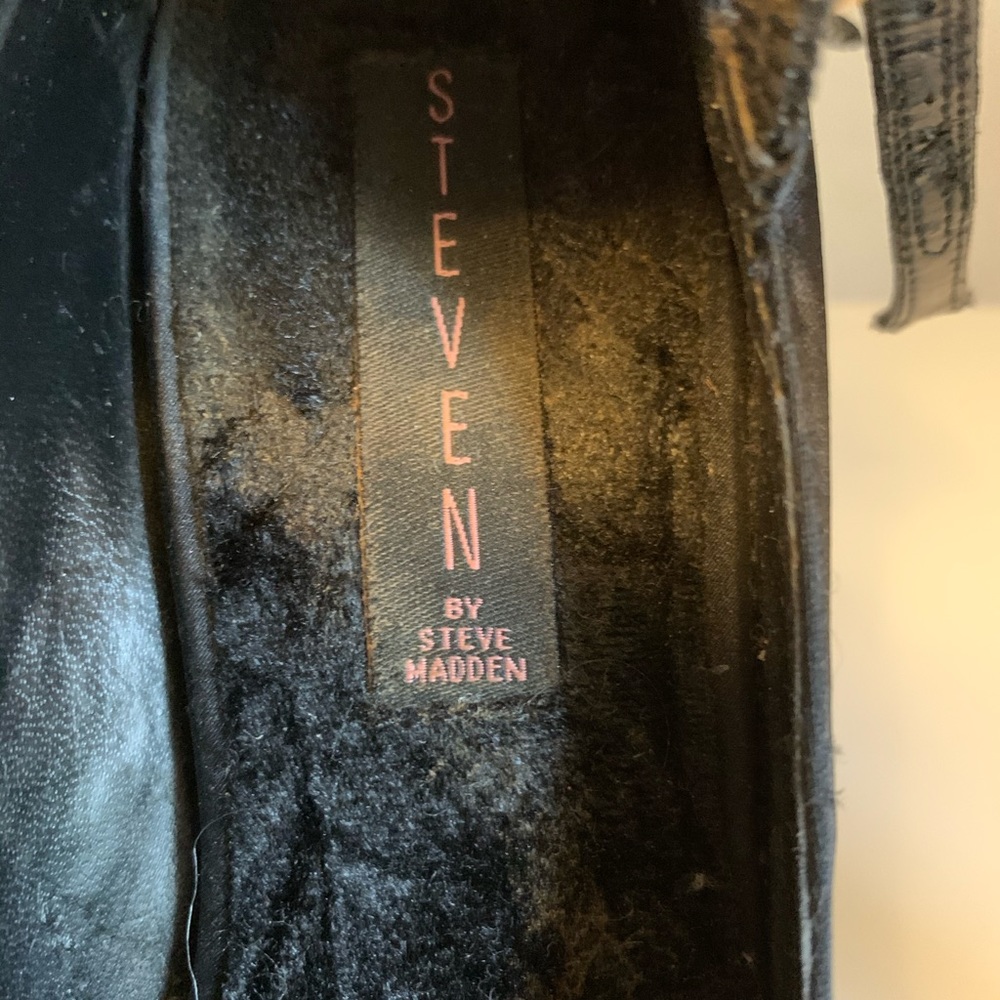 Steven by Steve Madden | satin+cork peep toe |sz 8 - Picture 3 of 15